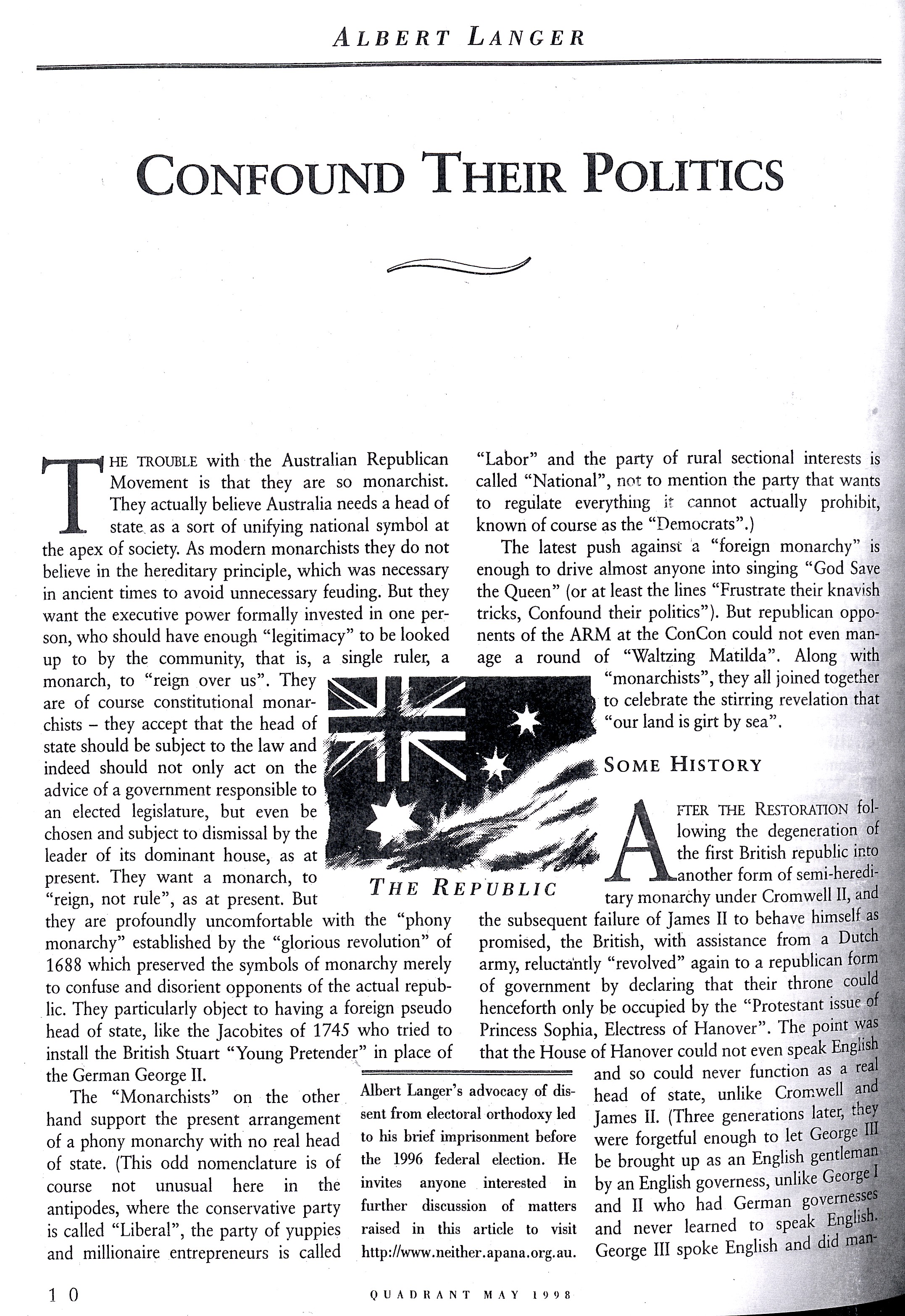 Albert Langer Confound their politics Quadrant May 1998_1