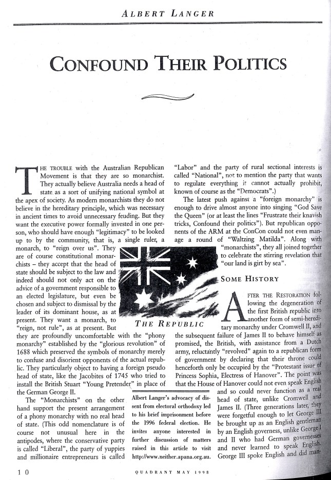 Albert Langer Confound their politics Quadrant May 1998_1